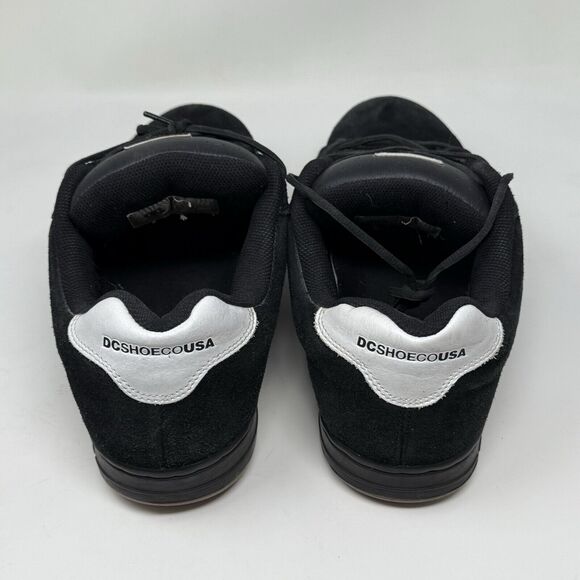 DC Court Model Skate Shoes Mens 13 Black Suede Skateboarding Grunge Fat Tongue - Picture 11 of 16